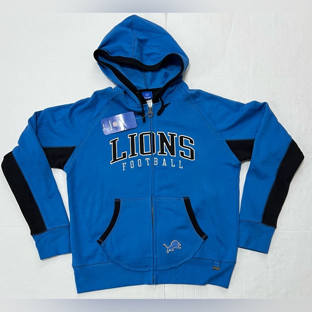 Rare New Vintage Detroit Lions Women Reebok Large Sweater Zip Up Y2k